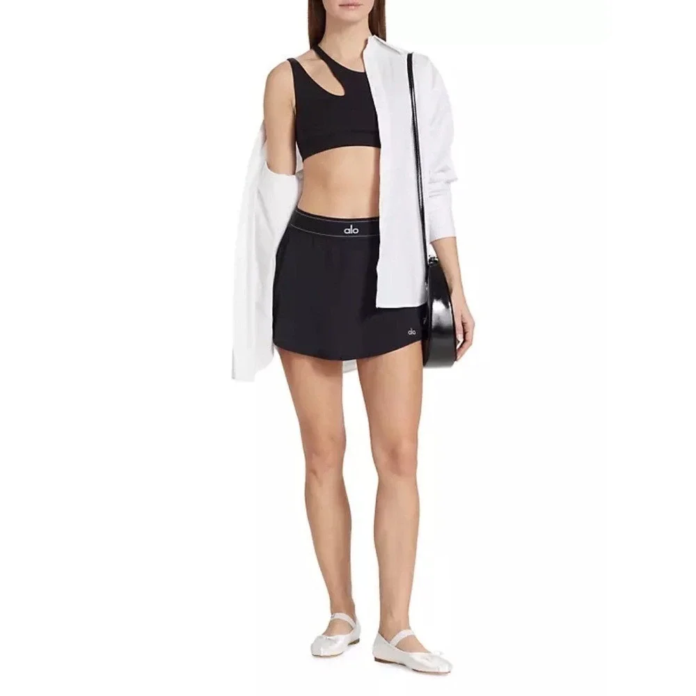 Alo Yoga Match Point Tennis Skirt Black S
